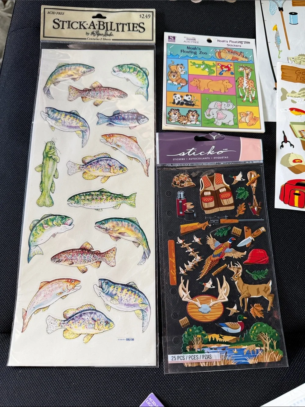 Vintage Sticker Lot- Fish/Fishing/Sports/Animals